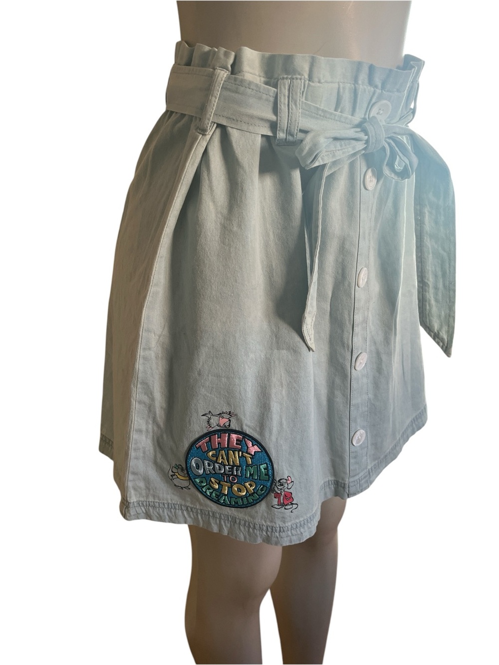 Disney Cinderella Light Blue Casual Skirt with Logo Print